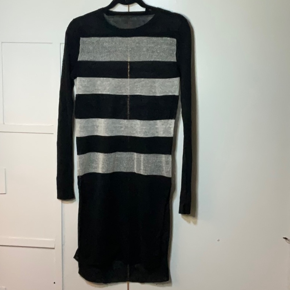 Black and White Sheer Swimsuit Cover-Up